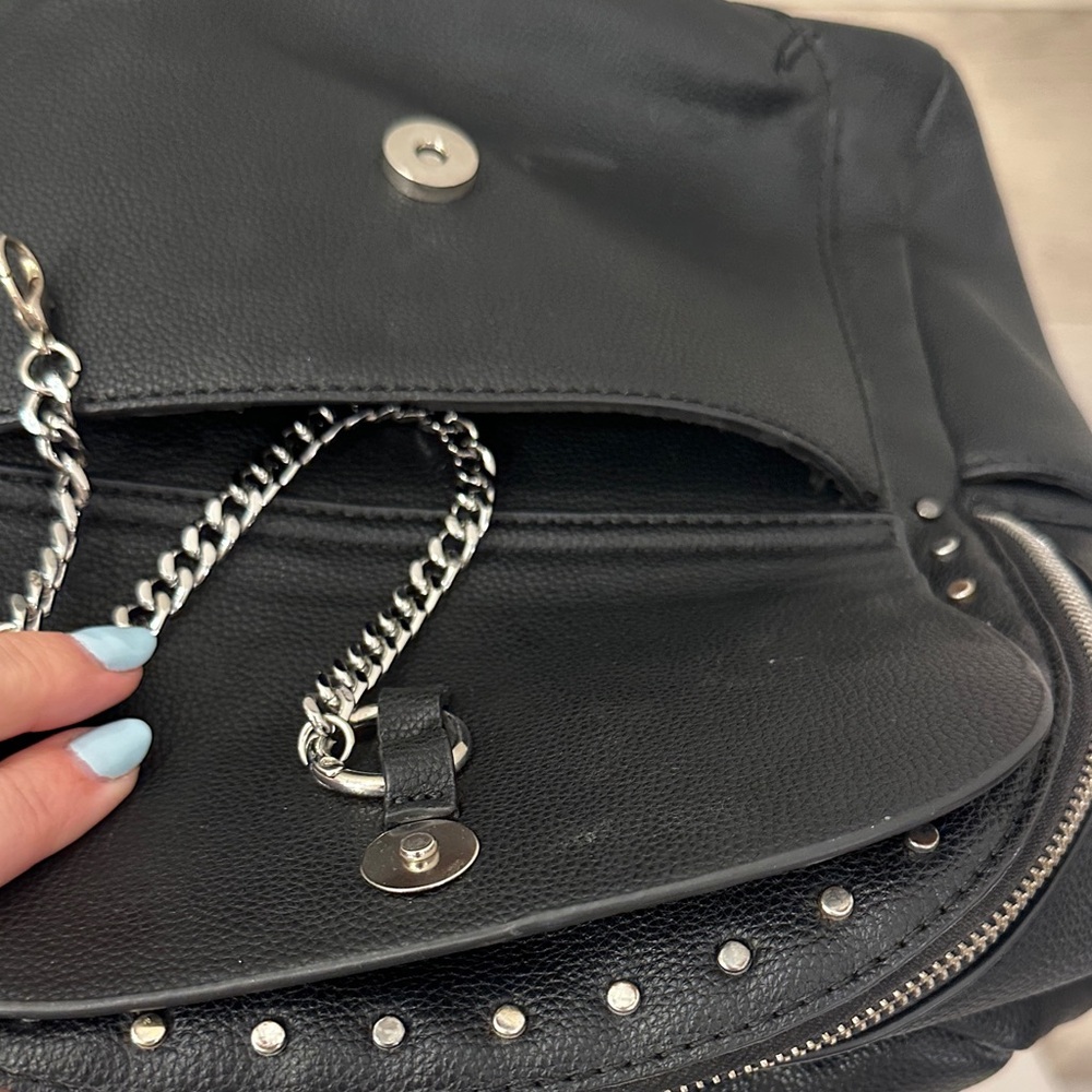 Black Studded Women's Backpack - Picture 5 of 7